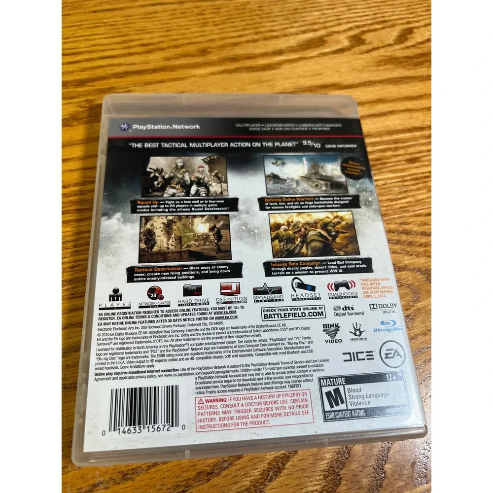Battlefield Bad Company 2 Sony PlayStation 3 PS3 Game Complete CIB DICE EA